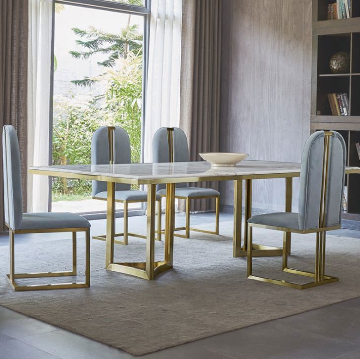 Dinning Home Furniture Nordic Ins Marble Simple Modern Small Apartment Italian Minimalist Slate Dini