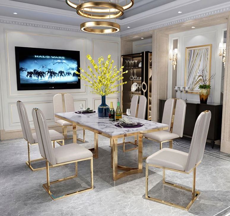 Dinning Home Furniture Nordic Ins Marble Simple Modern Small Apartment Italian Minimalist Slate Dini
