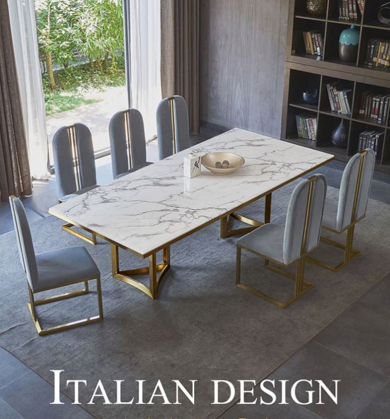 Dinning Home Furniture Nordic Ins Marble Simple Modern Small Apartment Italian Minimalist Slate Dini