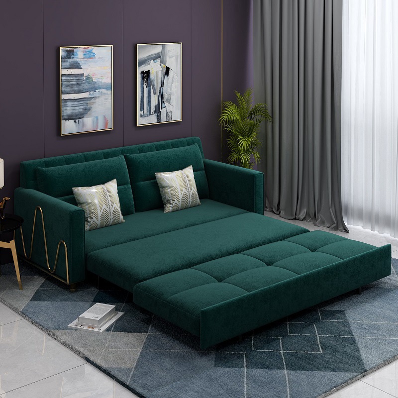 New flannelette sofa bed foldable small house type modern simple multifunctional dual-purpose furnit