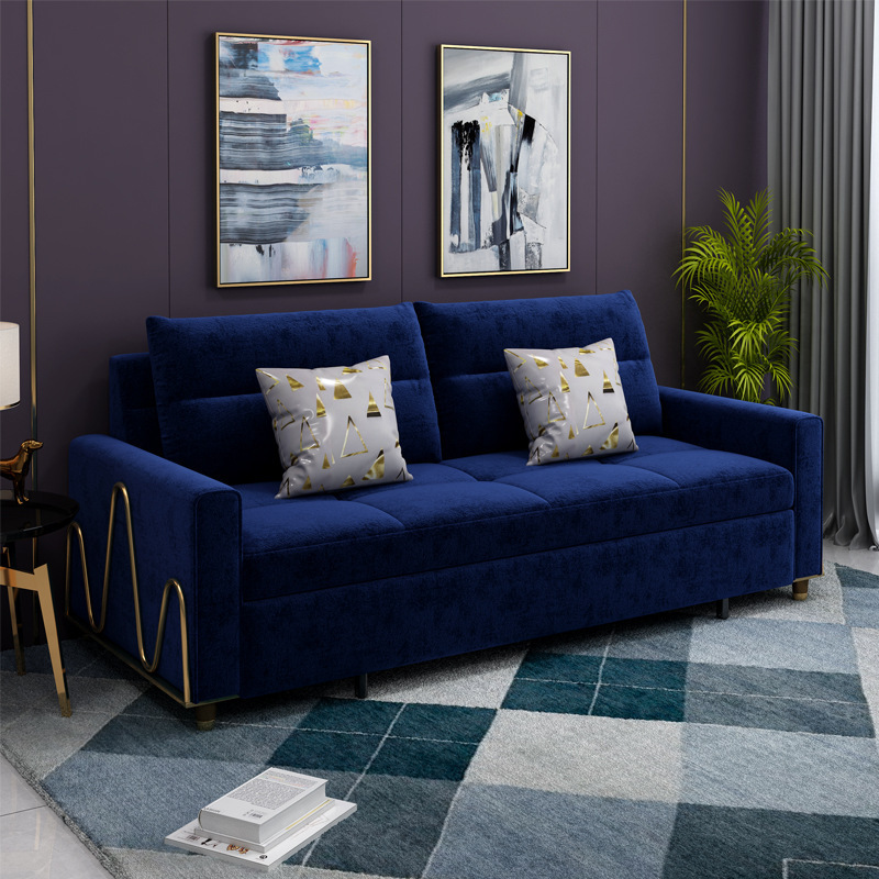 New flannelette sofa bed foldable small house type modern simple multifunctional dual-purpose furnit