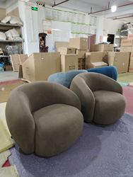 European Style Lamb Wool Office Sofa Furniture Sets Couch Living Curved Sofa