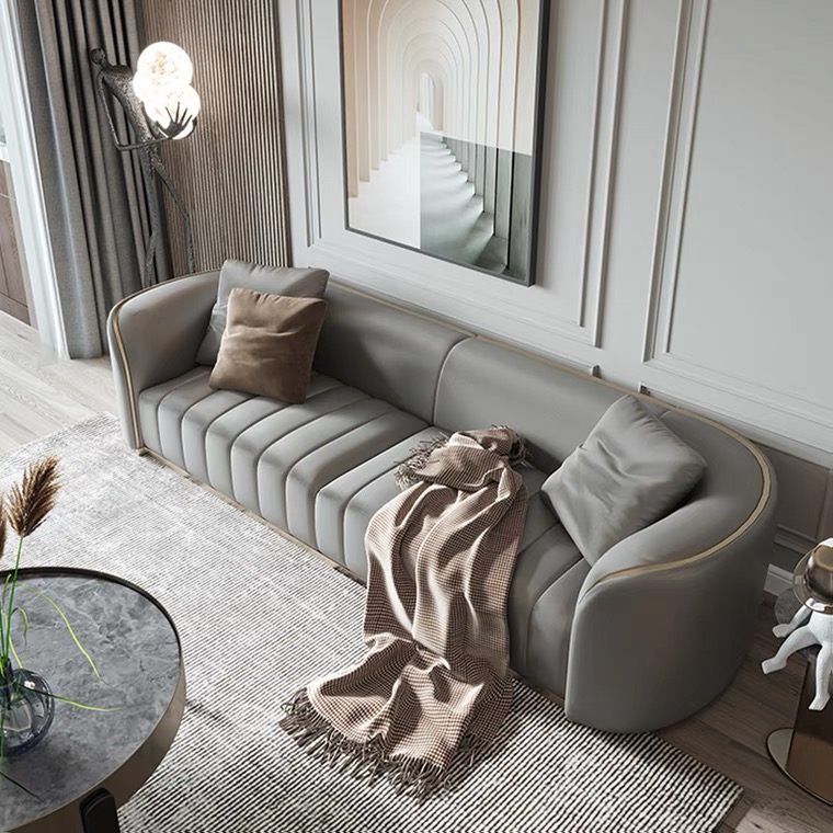 Light luxury leather  living room sofa leisure furniture sectional sofa set furniture