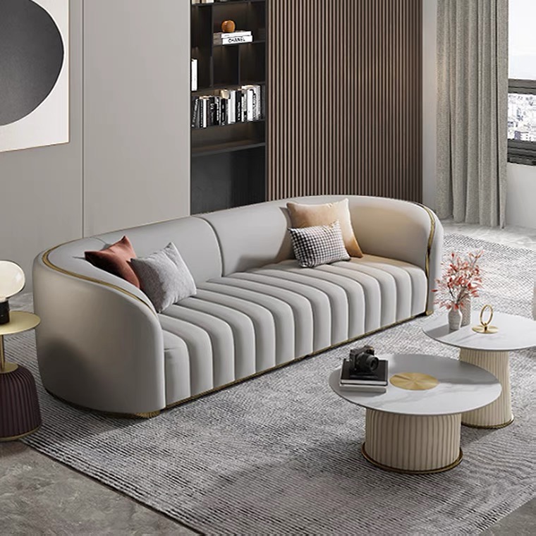 Light luxury leather  living room sofa leisure furniture sectional sofa set furniture