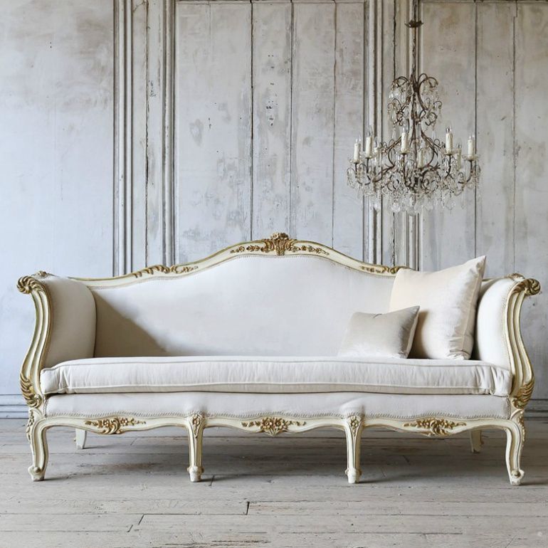 French style living room high-end fashion solid wood carved antique three-person sofa custom furnitu