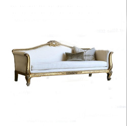 French style living room high-end fashion solid wood carved antique three-person sofa custom furnitu