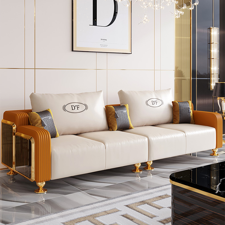 European style factory offer leather sofa set furniture designs modern luxury living room sofas for 
