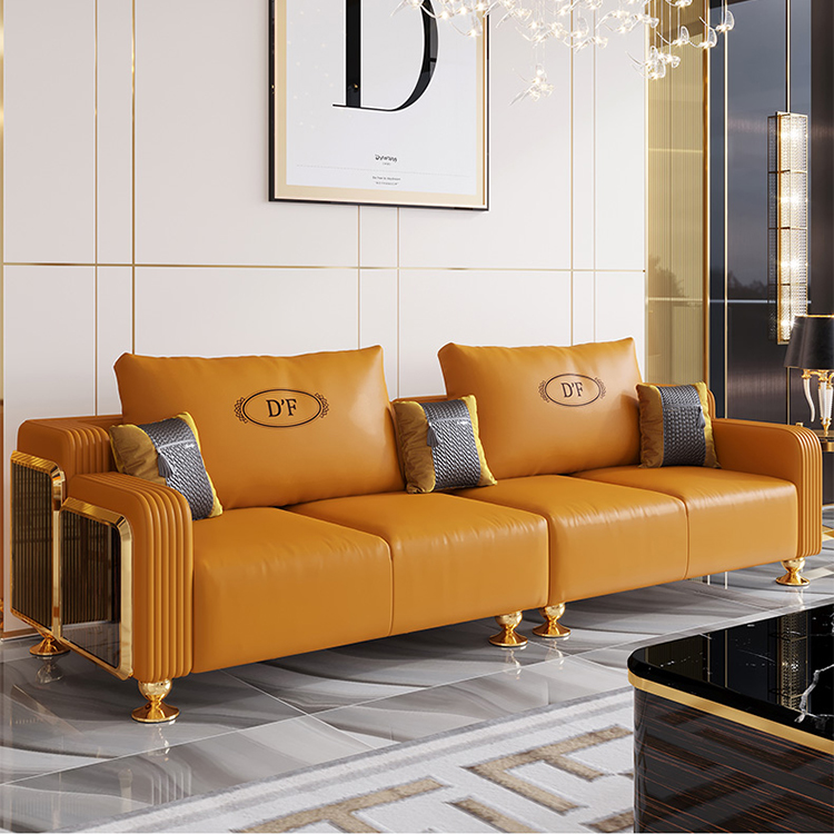 European style factory offer leather sofa set furniture designs modern luxury living room sofas for 