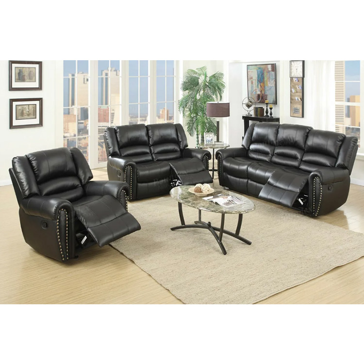 Latest Design Leather Sofa Set 3 2 1 Seat Luxury Leather Recliner Sofa Set Living Room Furniture