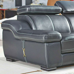 black color modern home furniture L shape sectional leather lawson sofa set