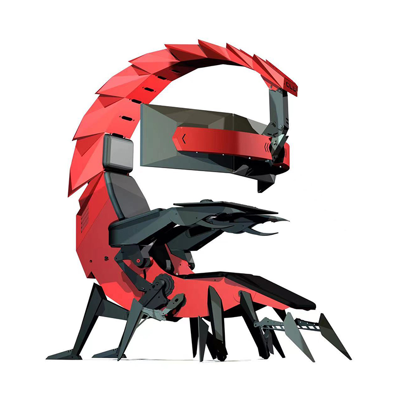 Ergonomic Adjustable Fully Recline Rgb Support 3 Monitors Scorpion Cockpit Pu Furniture Revolving Ne