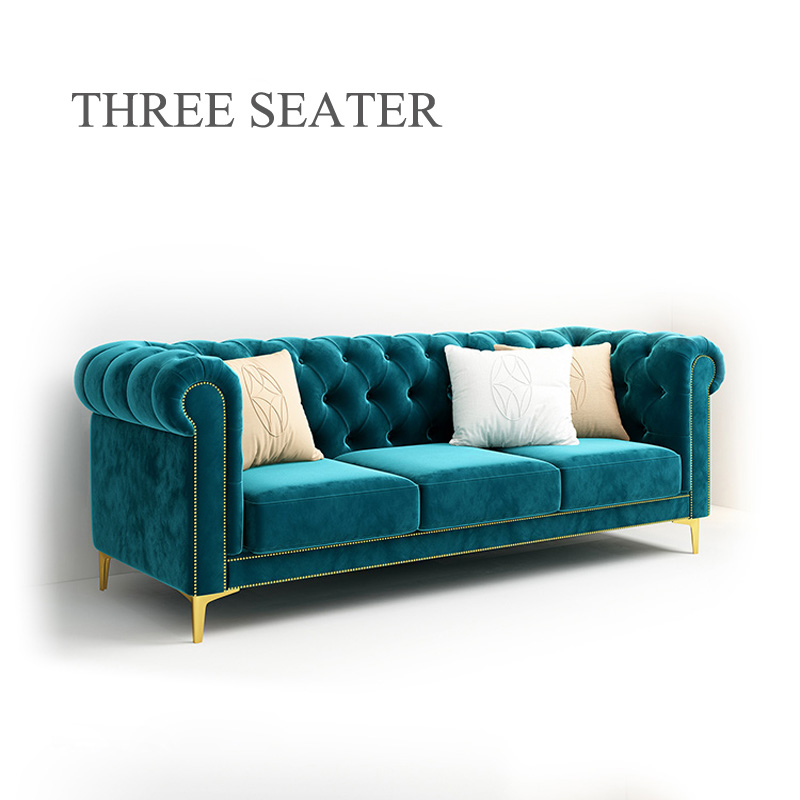 Velvet Chesterfield sofa sets for living room home furniture sofa