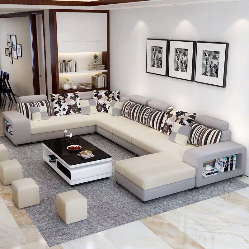 Wholesale Modern and economic living room furniture 5 6 7 8 seats fabric sofa for big house living r