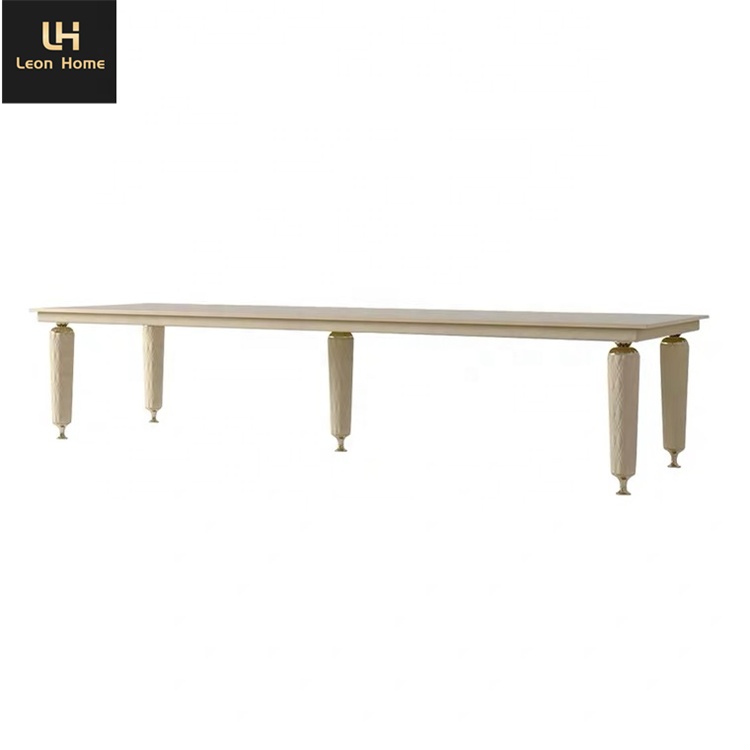 Hot selling luxury design artificial marble dining table set 10 seater dining room furniture