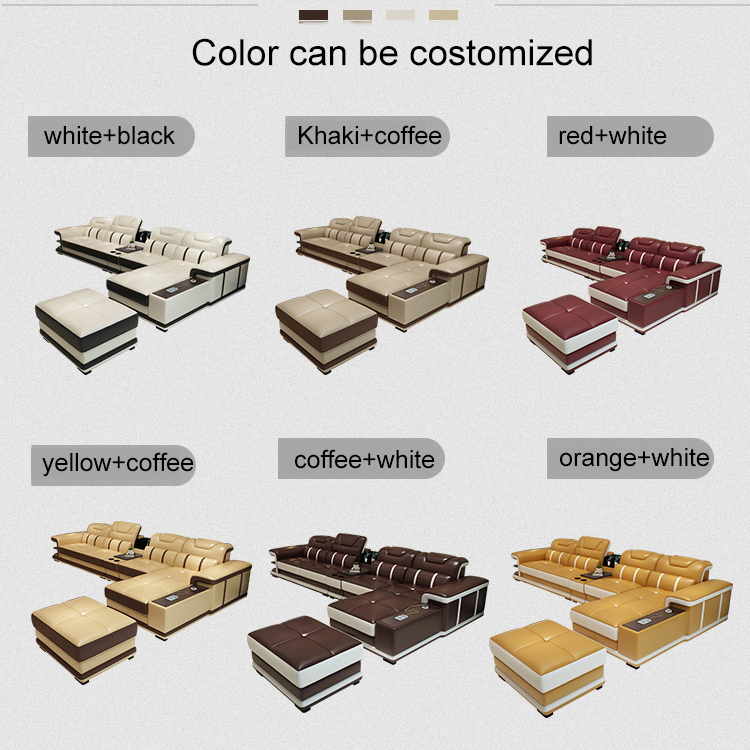 2021 cheap living room furniture sofas sectionals L shape leather sofa set with customize material f