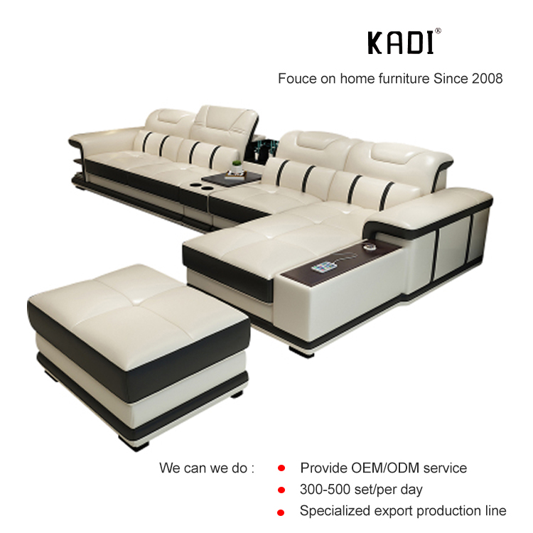 2021 cheap living room furniture sofas sectionals L shape leather sofa set with customize material f