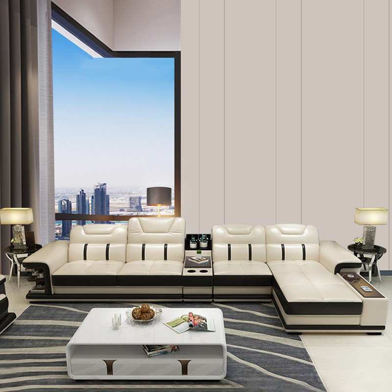 2021 cheap living room furniture sofas sectionals L shape leather sofa set with customize material f