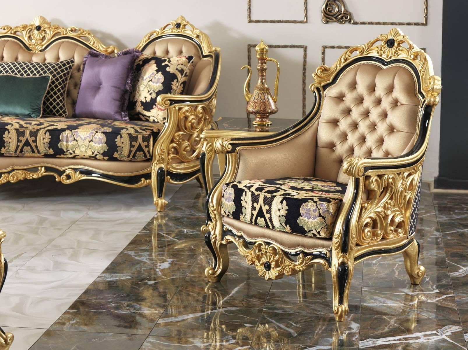 antique sofa royal furniture living room luxury sofa furniture, golden Dubai sofa design