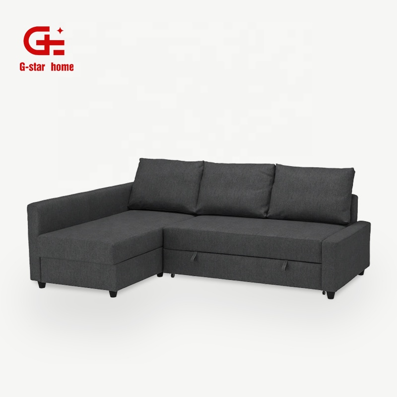 Functional L shape lounge sofa bed furniture with storage for home center