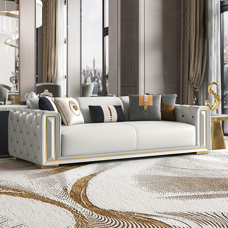 Ekintop couches luxury sofa set furniture modern leather sofa sets for living room home furniture
