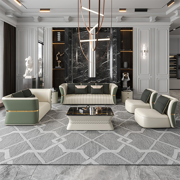 Ekintop couches luxury sofa set furniture modern leather sofa sets for living room home furniture