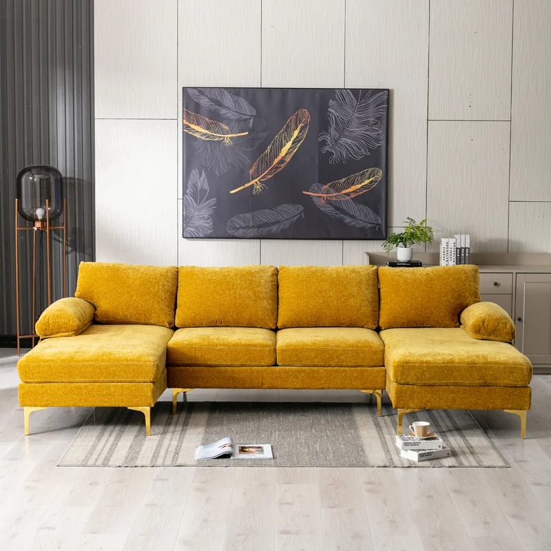 sitting room furniture living room nordic U-linen sofa set furniture modern