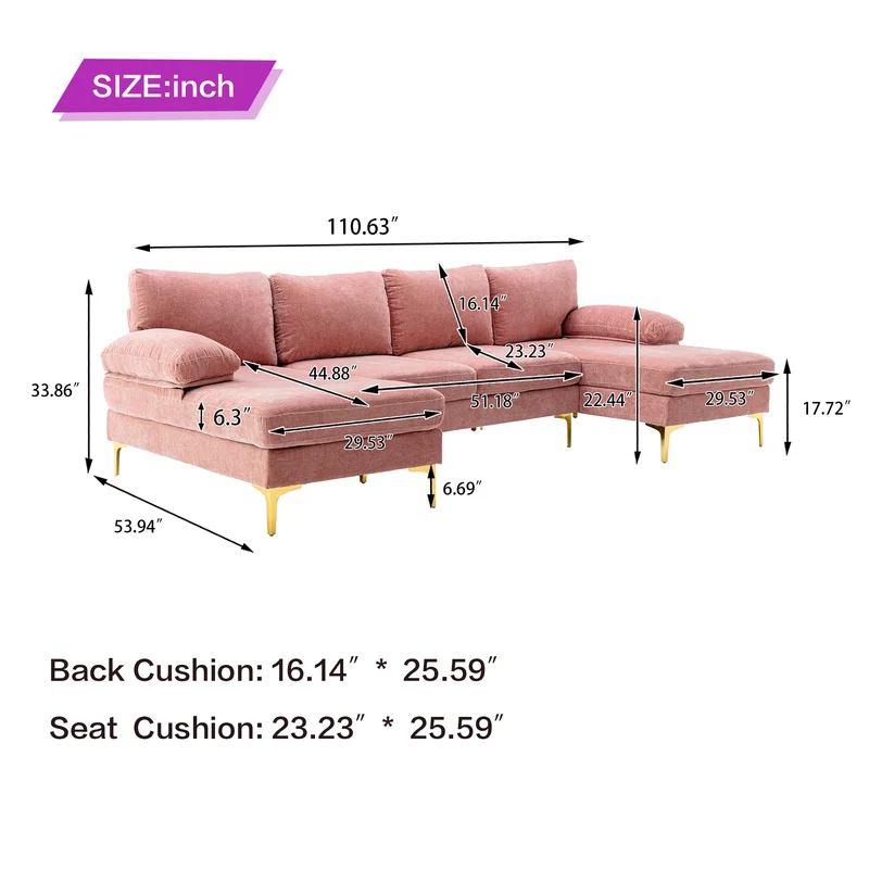 sitting room furniture living room nordic U-linen sofa set furniture modern