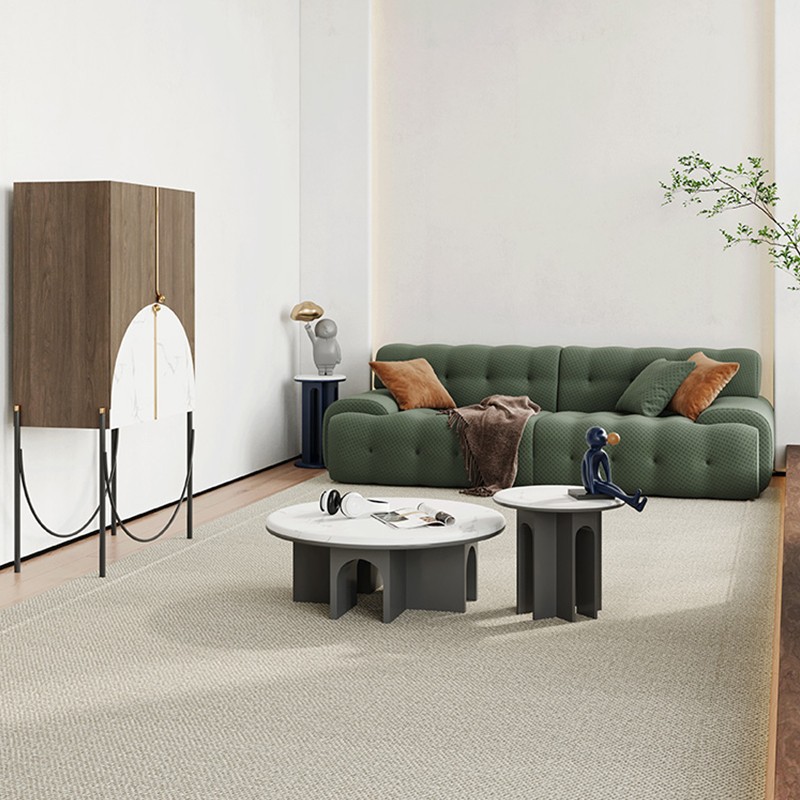 Hot Sell Design Luxury Living Room Green Sofas Modern Velvet Fabric Button Sofa Furniture