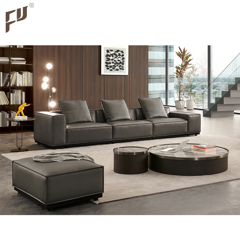 China Supplier High Quality Livingroom Couches Home Furniture L Shaped Italian Leather Sofa Set For 