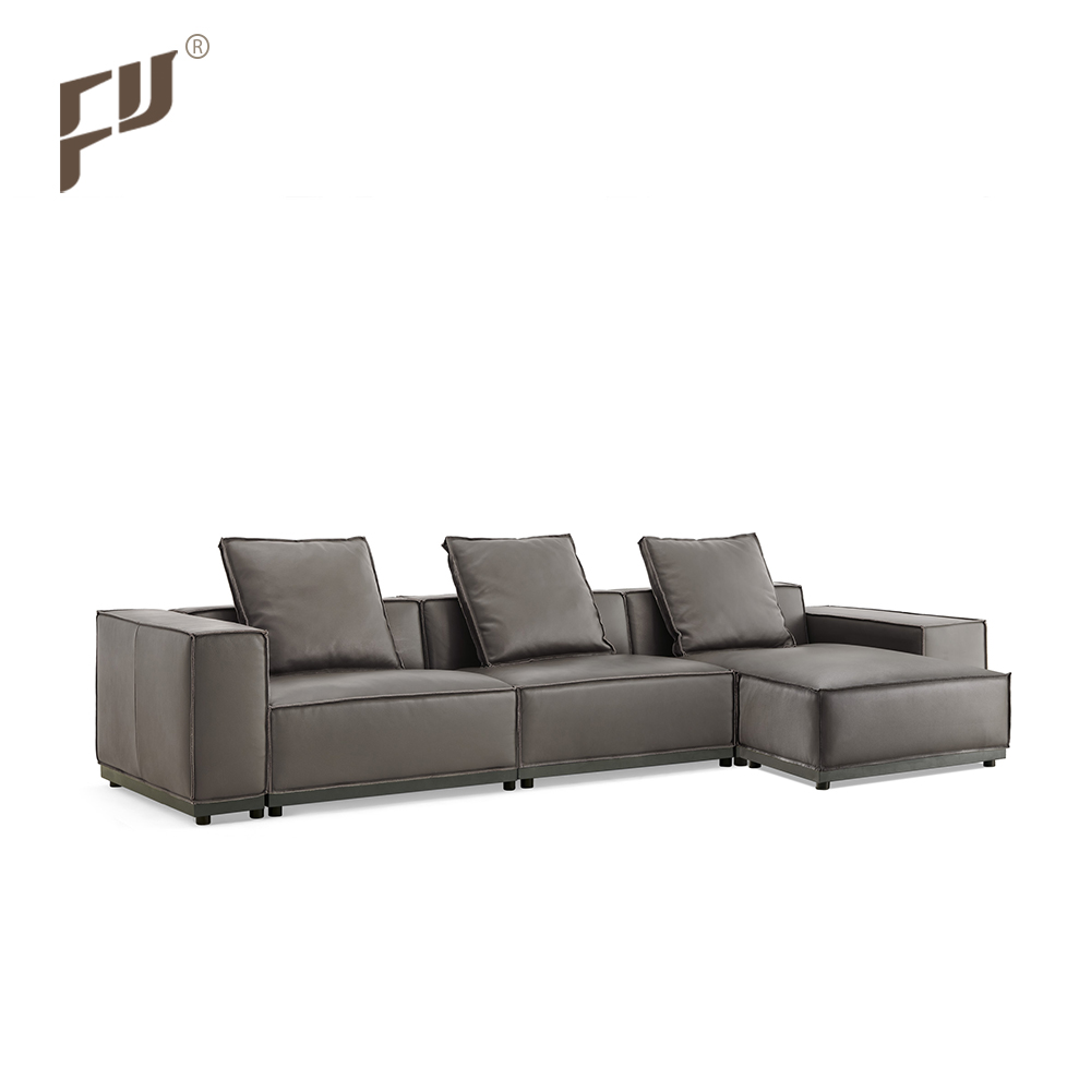 China Supplier High Quality Livingroom Couches Home Furniture L Shaped Italian Leather Sofa Set For 