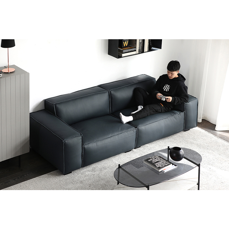 Modern Home Furniture Leather Sectional Sofa Set Furniture Fabric Black Living Room Sofas For Hotel