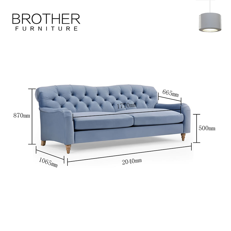 2022 Popular Home Furniture Curved Fabric three seat modern chesterfield living room sofa furniture