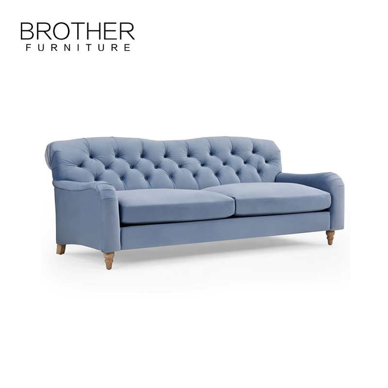 2022 Popular Home Furniture Curved Fabric three seat modern chesterfield living room sofa furniture