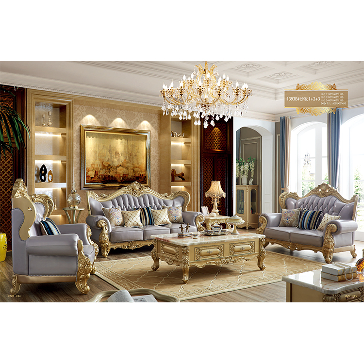 Factory Supply Attractive Price New Luxury Classic Sofa 4 Set Living Room Furniture
