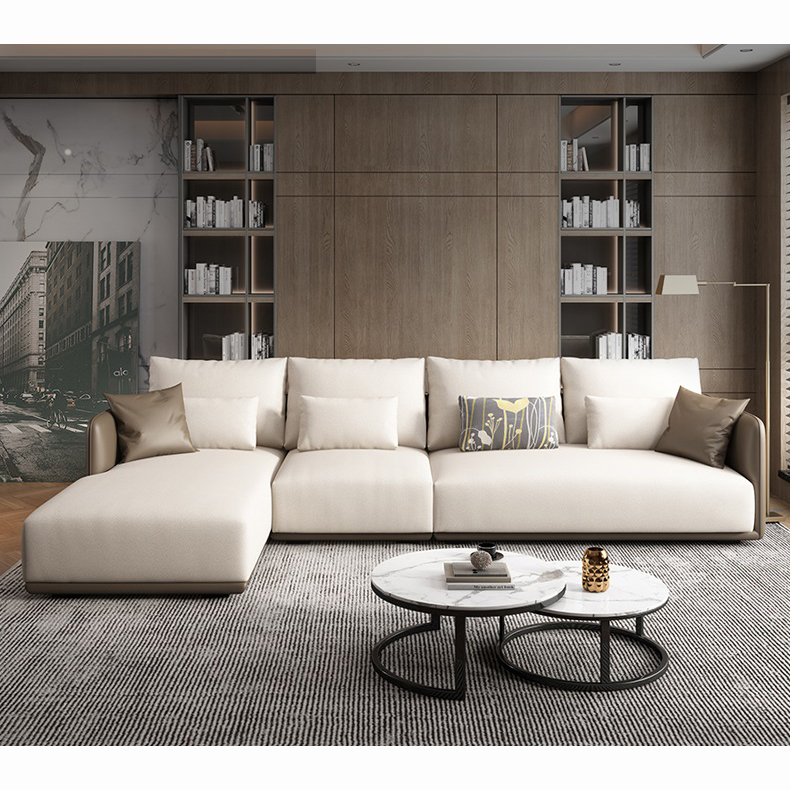 Modern Italian Leather sofa design metal corner lounges and sofas nordic Living room furniture