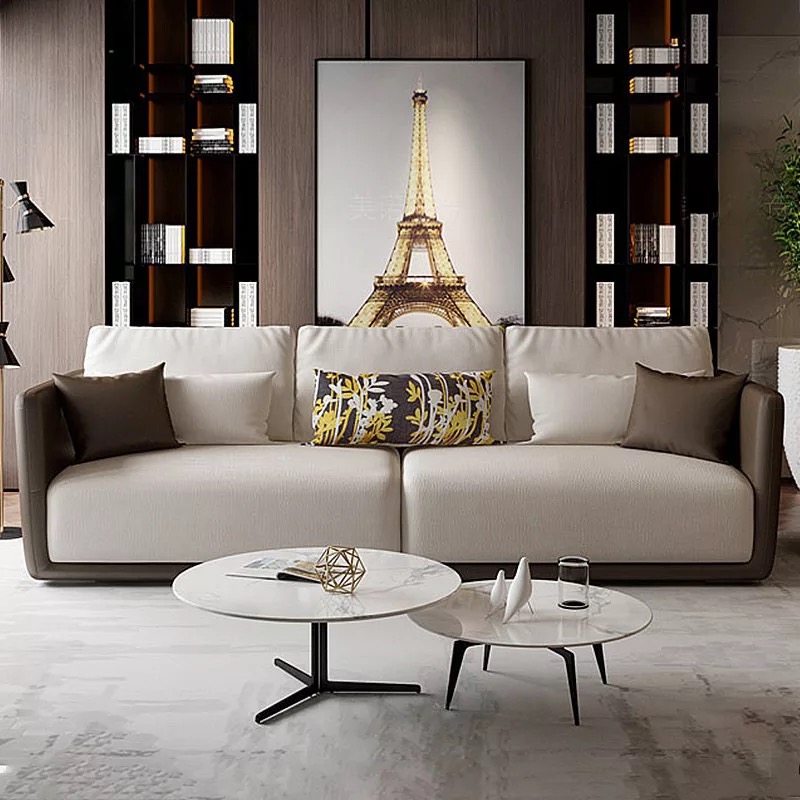 Modern Italian Leather sofa design metal corner lounges and sofas nordic Living room furniture