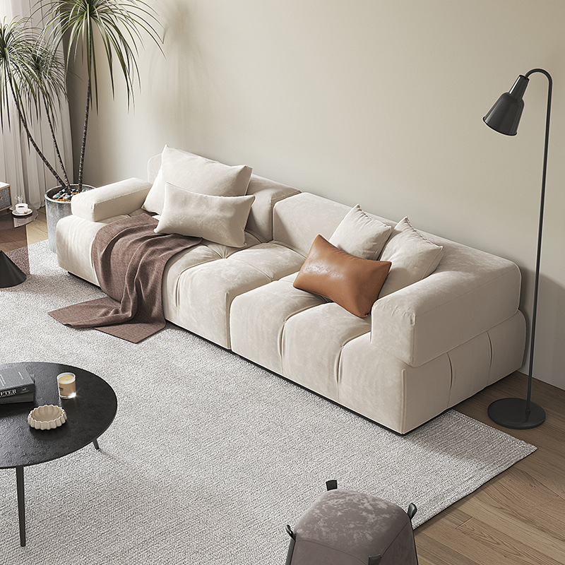 Nordic Home Furniture Waterproof Fabrics 3 Seaters Block Geometric Modular Sofa