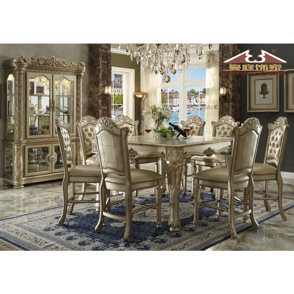 Dining table hand carved home furniture dining room chairs modern leather