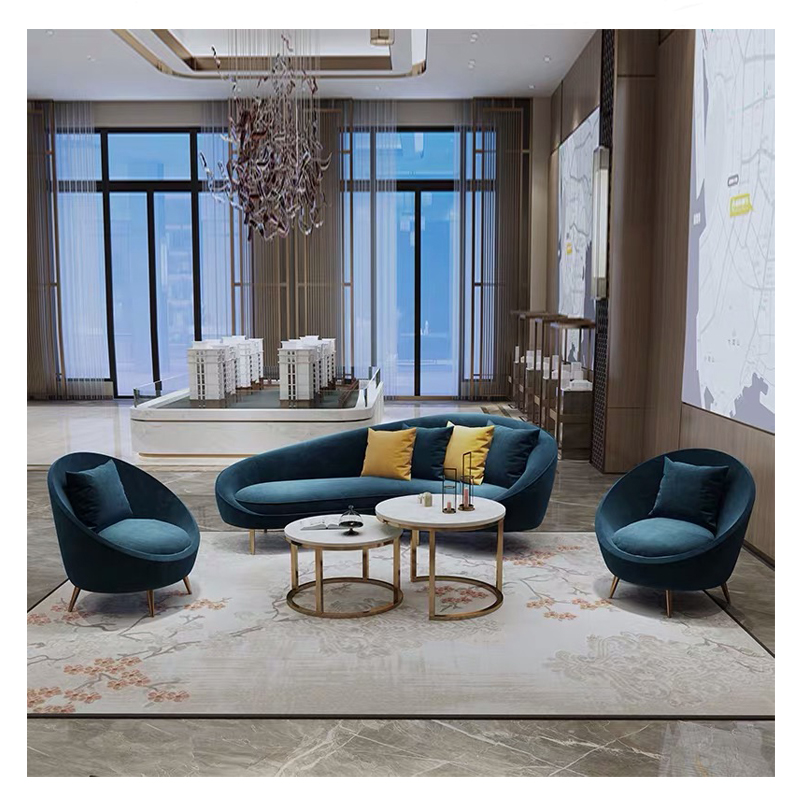 Luxury elegant design stainless steel u shape sofa living room furniture velvet white sofa set furni