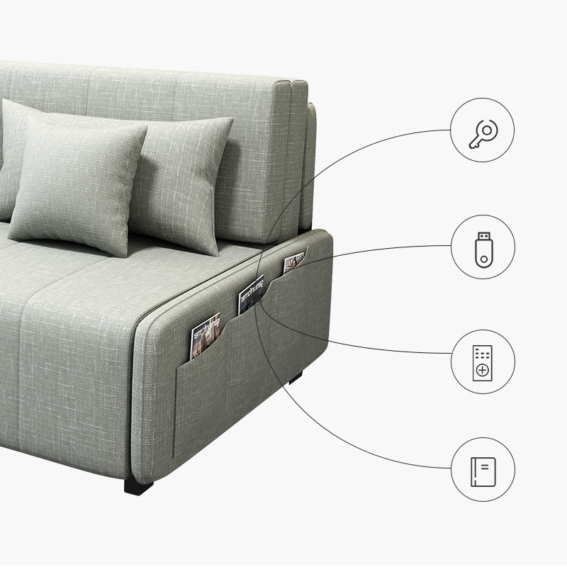 115CM to 195CM Top Sponge  Latex Sofa Bed Frame Convertible Sofa Seat Sofa Cum Bed for Living Room F