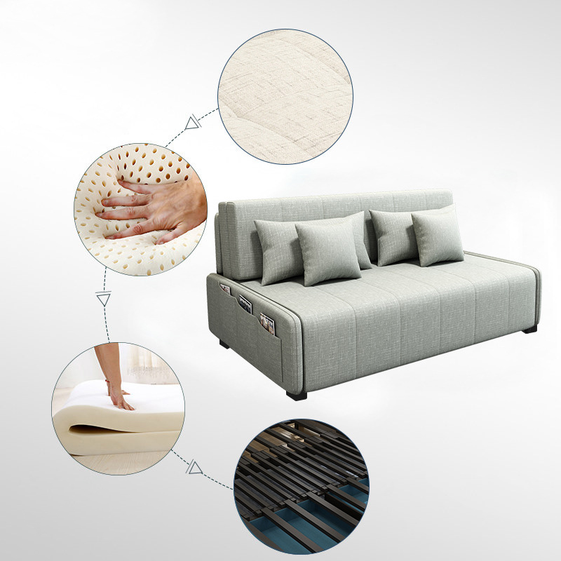 115CM to 195CM Top Sponge  Latex Sofa Bed Frame Convertible Sofa Seat Sofa Cum Bed for Living Room F