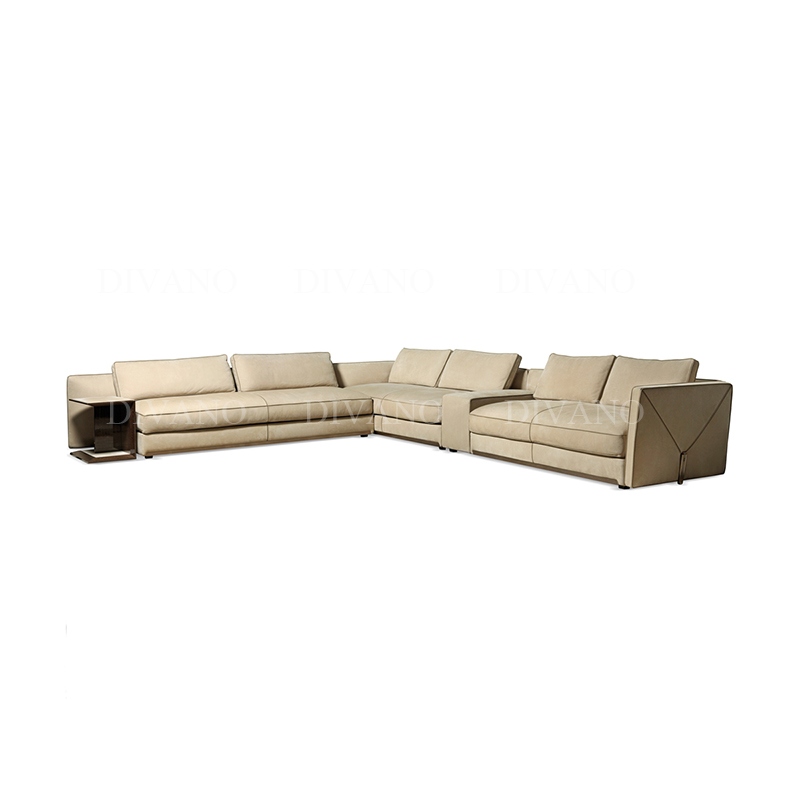 Modern minimalist genuine leather home Furniture 5 seater couch Luxury Living Room Sofas