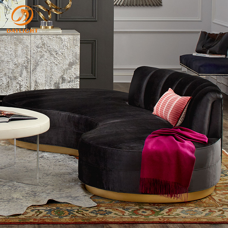 factory custom luxury ottman style arabic velvet u shaped blue sofas set modern arabian majlis furni