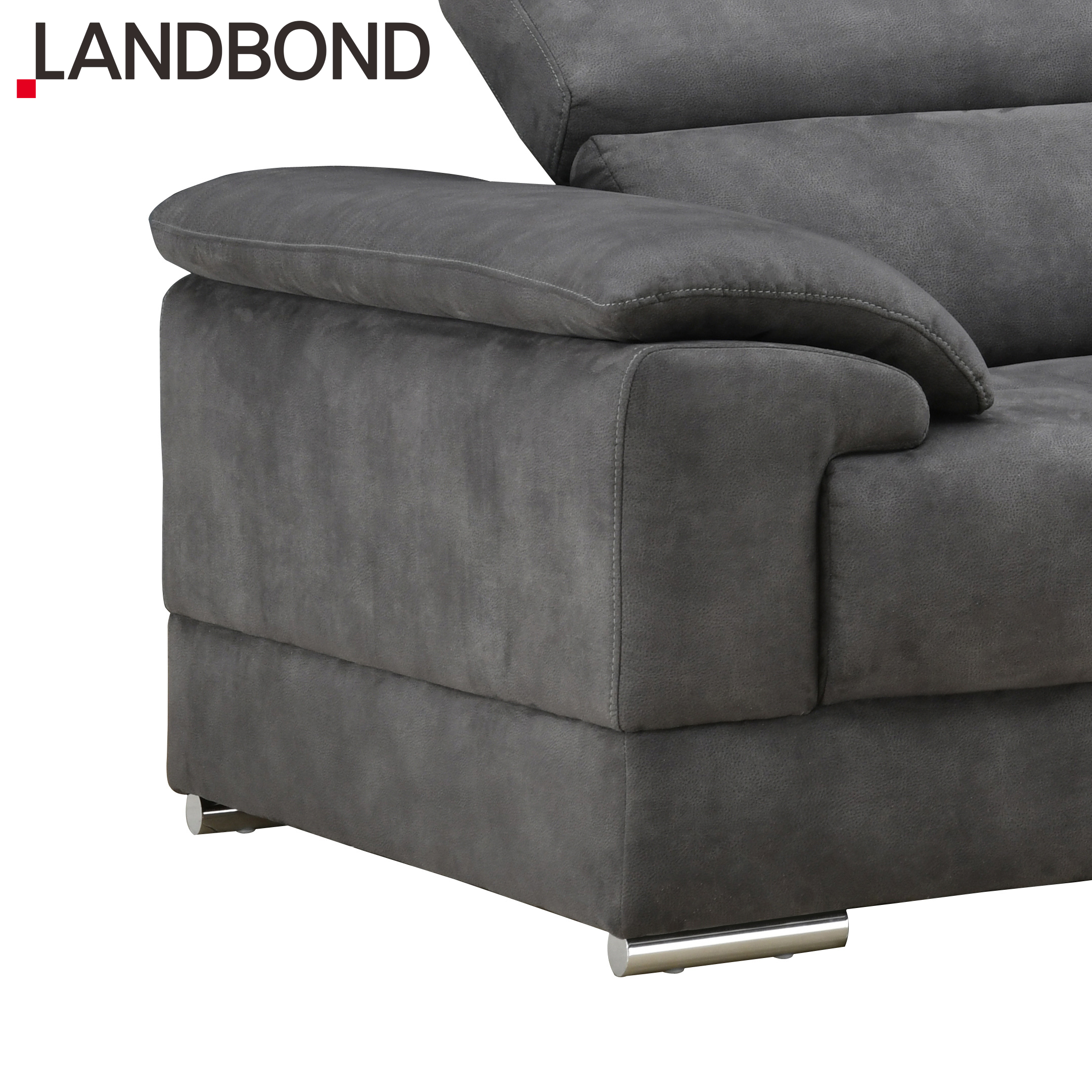 Home Couch Sofa Set Furniture Super Loading Ability Dark Grey L-shape Chaise Modern Living Room Sofa