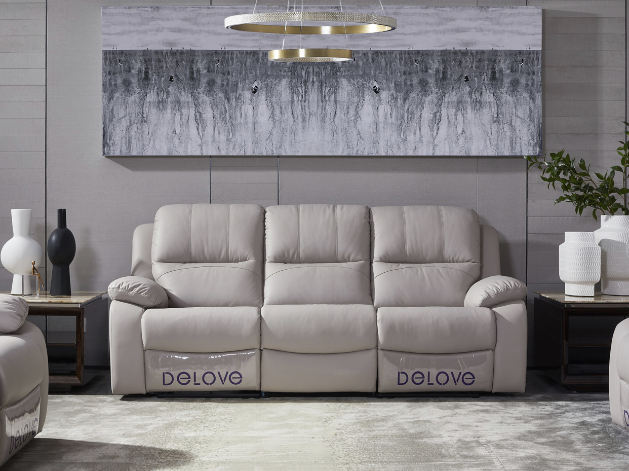 BFP One Stop White Genuine Leather Functional Recliner Sofa Set Modern Living Room Sofas Office Leis