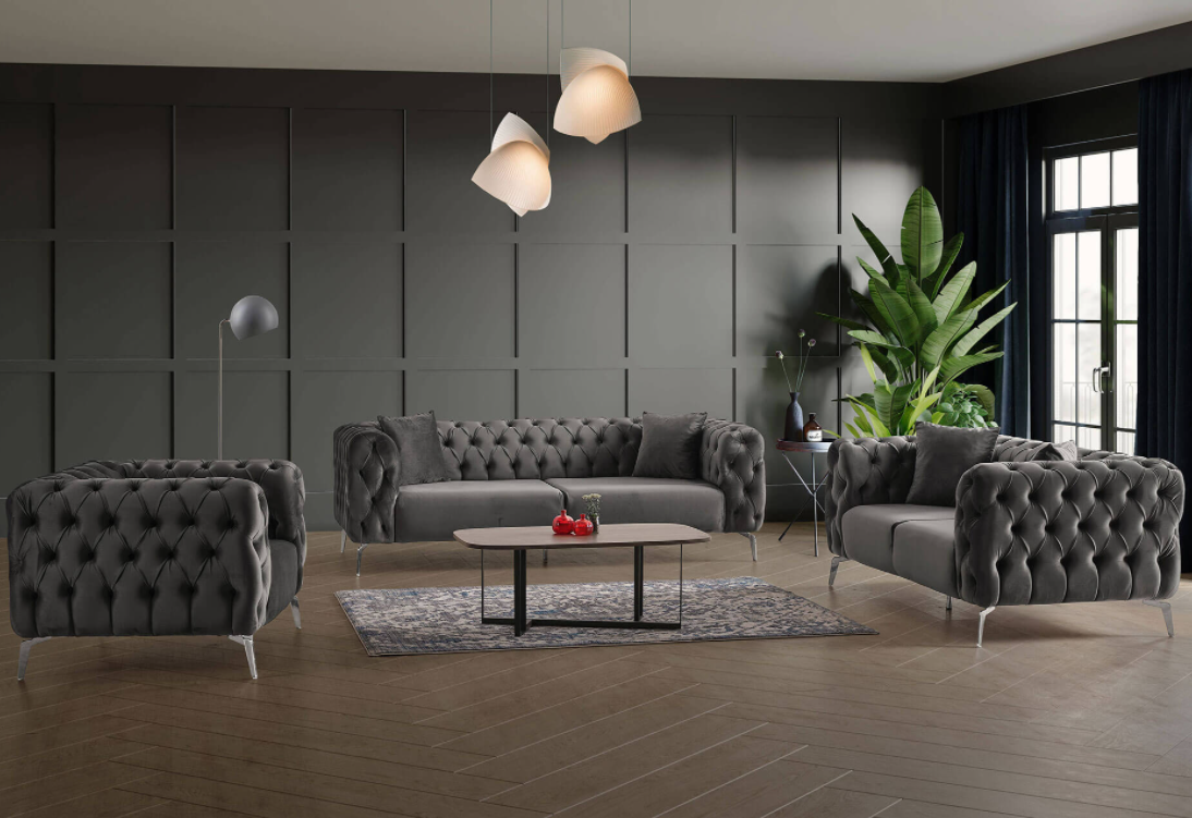 Furniture Factory Living Room Sofas Chester Sofa Set Fabric Couch  Sofa Set Home Furniture