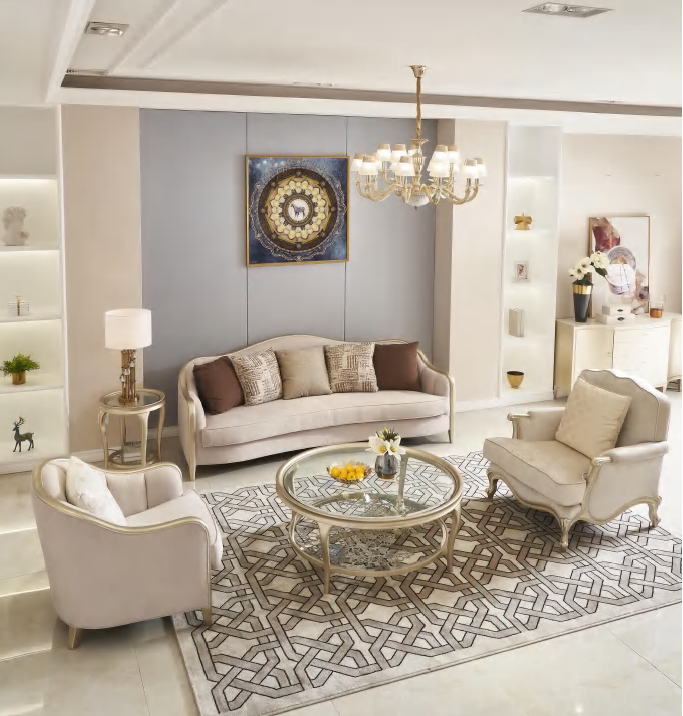 BFP HOME European Luxury Living Room Sectional Modern Sofa Set Living Room Furniture