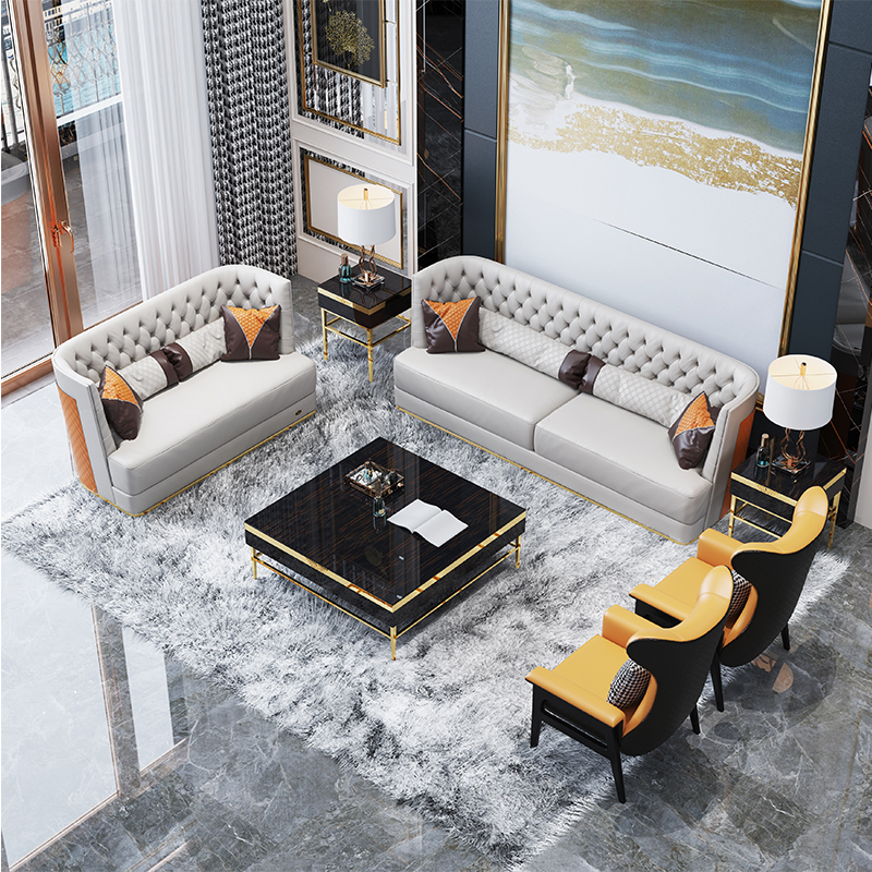 Cheap Price Genuine Leather Sofa Set Living Room Home Furniture