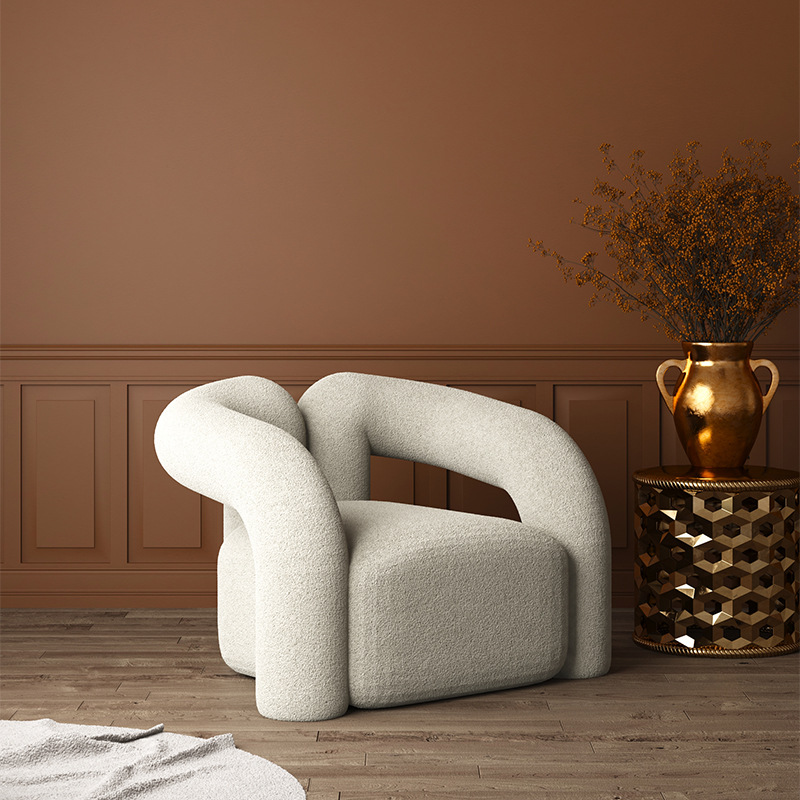 High quality comfort accent chairs furniture living room modern occasional white boucle teddy chair