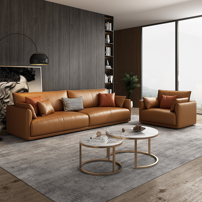 Wholesale light luxury Genuine leather sofa set for home leather modern simple sofa living room 3 se